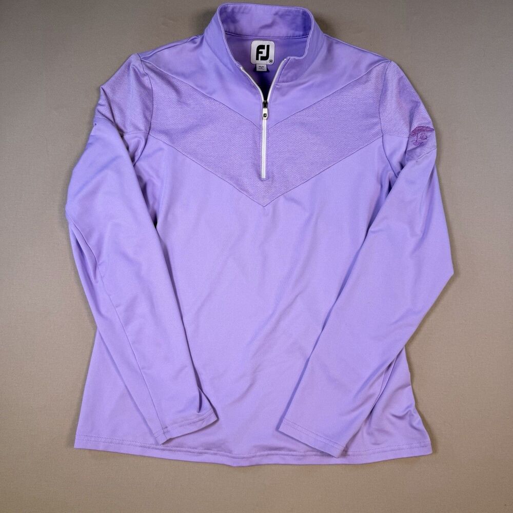 FootJoy FJ Womens Medium 1/4 Zip Pullover Long Sleeve Golf Purple
